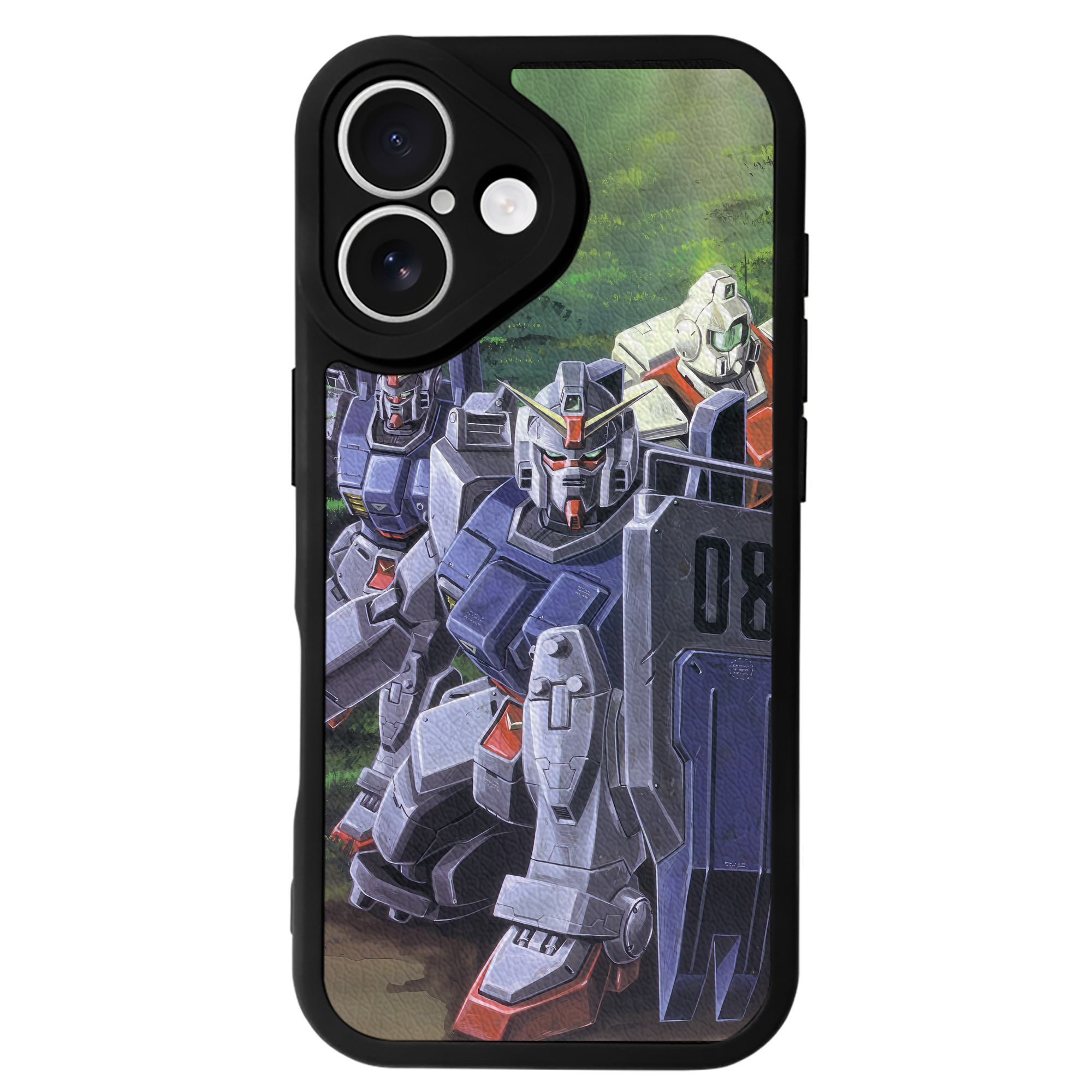 （画像用） 機動戦士ガンダム Mobile Suit Gundam 【iPhone 16シリーズ対応】シリコンスマホケース（レザー調） 材質：シリコン
